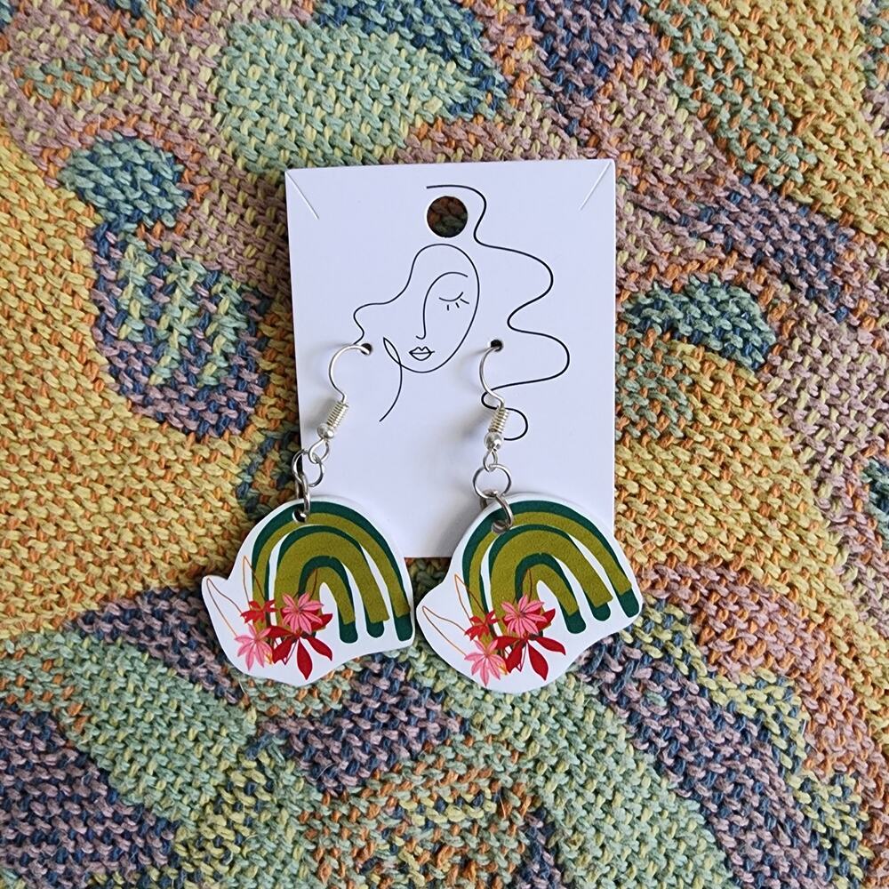 Handmade Tropical Rainbow Dangle Earrings